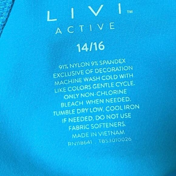 Livi New UPF 50+ Moisture Wicking Aqua Blue Short Sleeve Top Size Size 14/16 Gym - Picture 10 of 12